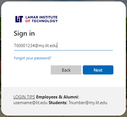 Student Login Example